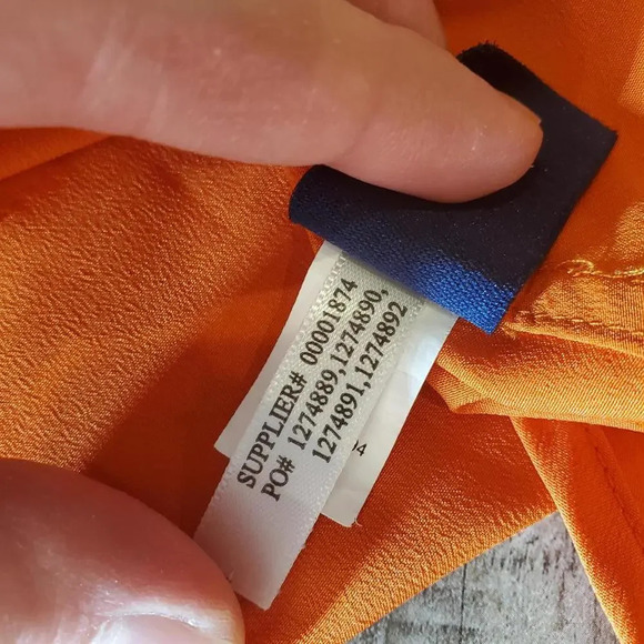 Chaps Orange 2 Pocket Buttondown Women's Blouse Size Medium NWOT - Picture 11 of 15